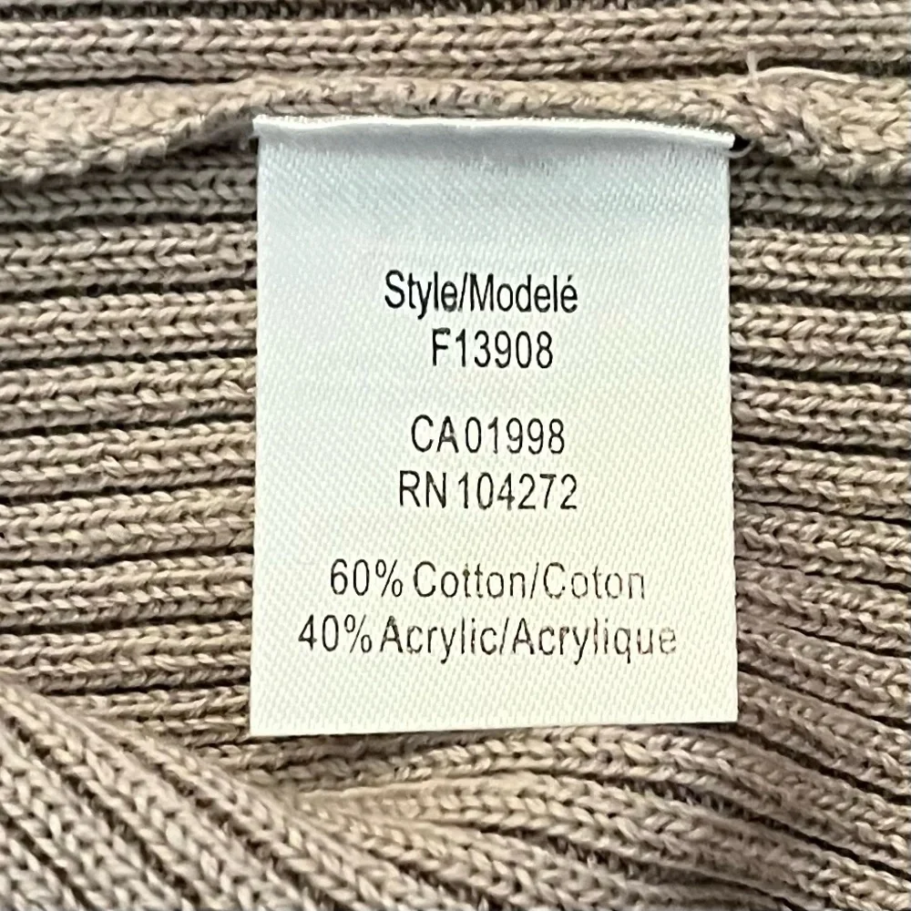 Spanner Grey Cotton-Blend Ribbed Knit Sleeveless Turtleneck Sweater XL
